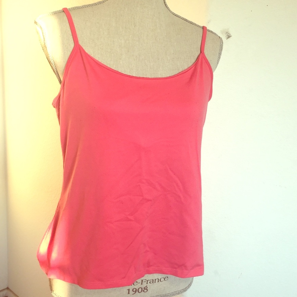 New York & Company Coral Spaghetti Strap Shirt